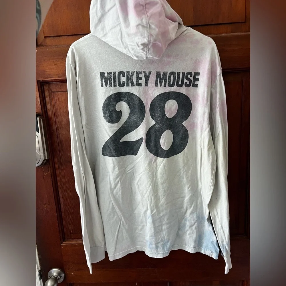 Disney Mickey Mouse Hoodie L Pastel Ombre Long Sleeve, Graphic tee, 100% Cotton